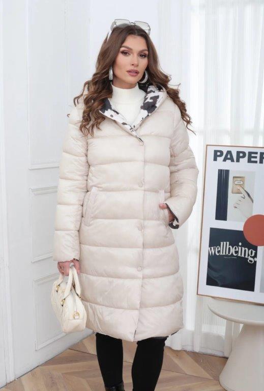 detail Dámský zimní textilní kabát