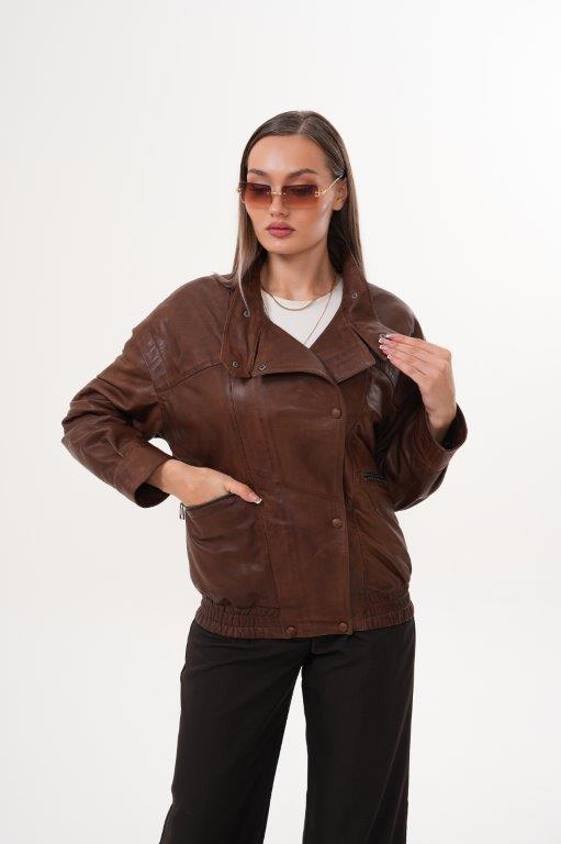 detail Dámský kožený bluson