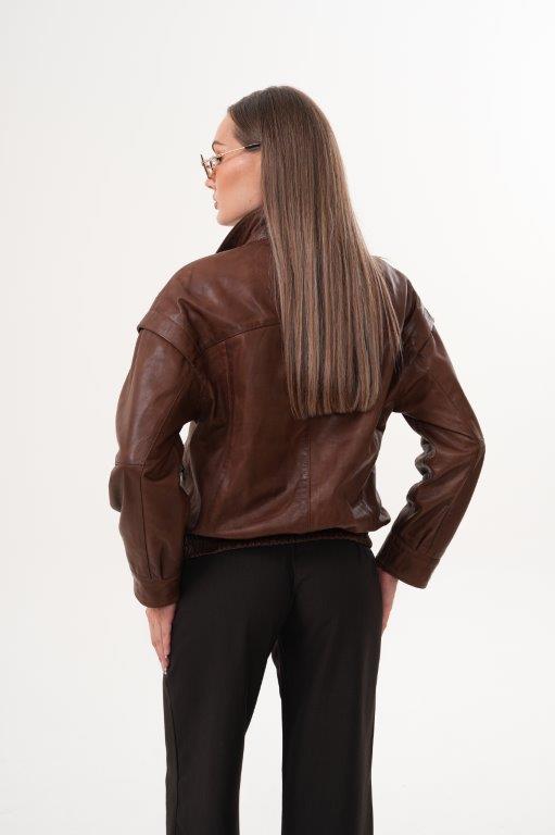 detail Dámský kožený bluson