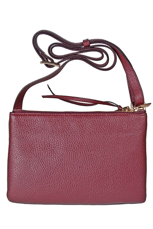 detail Kožená kabelka 3 zipy