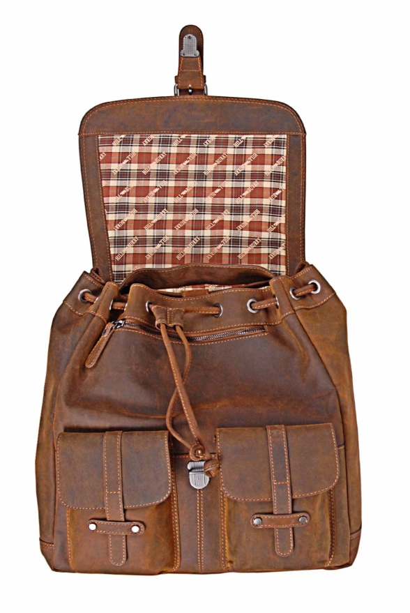 detail Kožený batoh větší