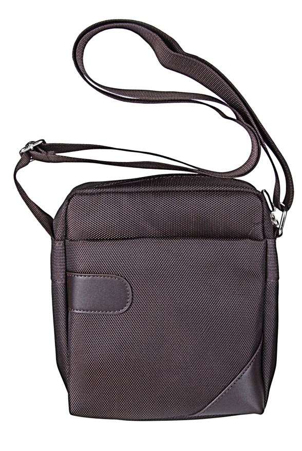 detail Textilní shopper s koženkovými doplňky