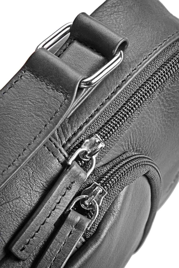 detail Kožená taška přes rameno, textilní popruh