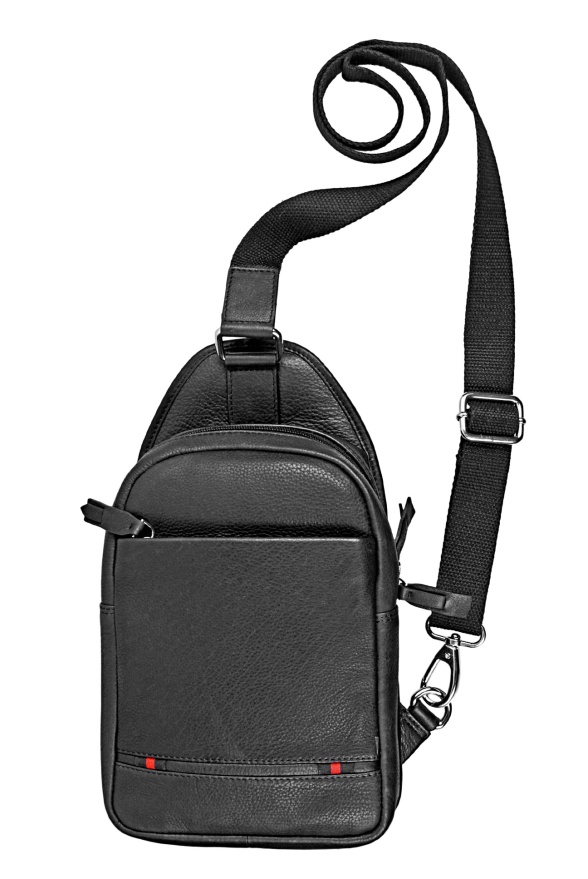 detail Kožený bodybag, textilní popruh