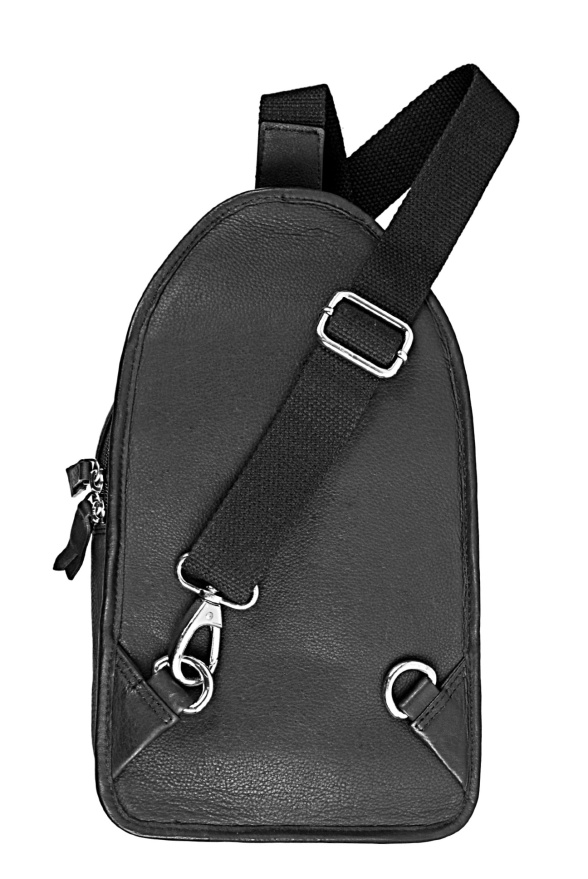 detail Kožený bodybag, textilní popruh