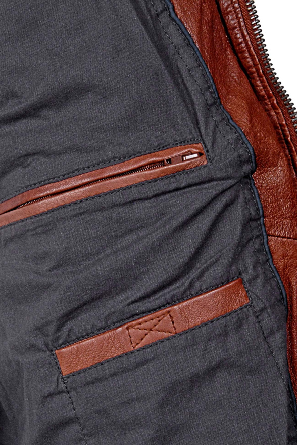 detail Kožená pánská bunda, VĚTŠÍ VELIKOST