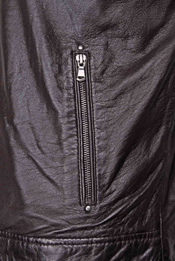 detail Kožená pánská bunda, zip na rukávech