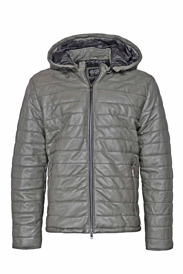 detail Pánská zimní kožená bunda