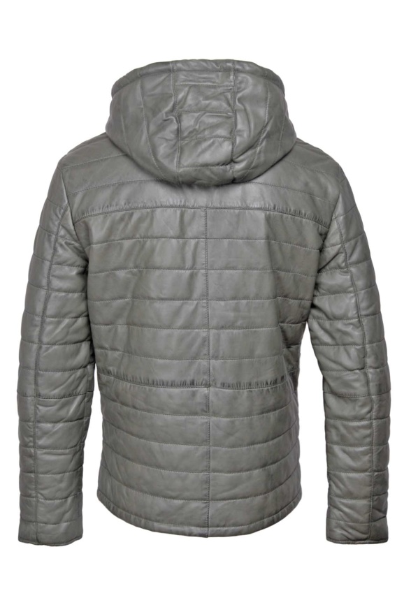 detail Pánská zimní kožená bunda