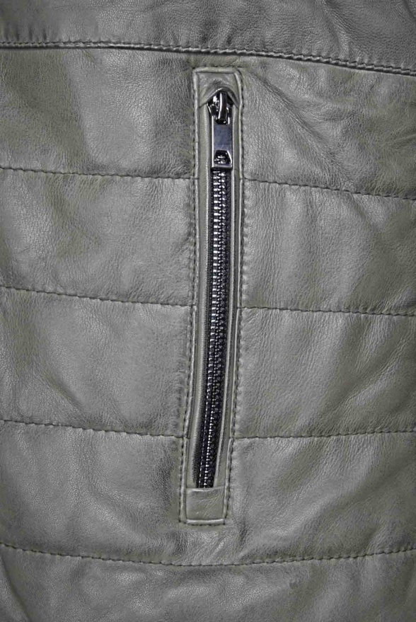 detail Pánská zimní kožená bunda