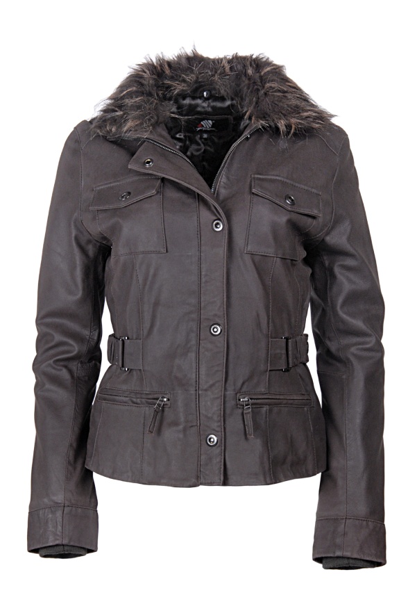 detail kožená dám. bundička,lím.kožich