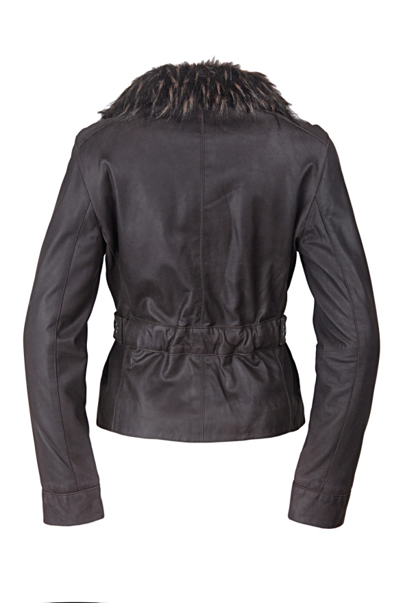 detail kožená dám. bundička,lím.kožich