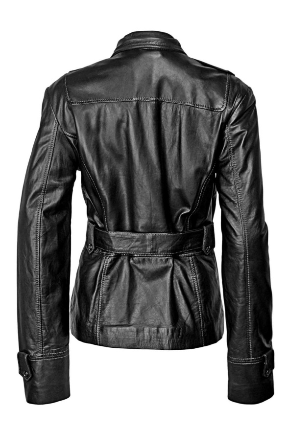 detail kožená dámská bundička