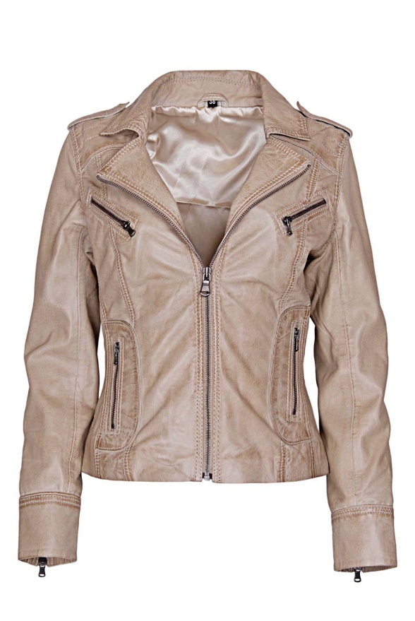 detail kožená dámská bundička