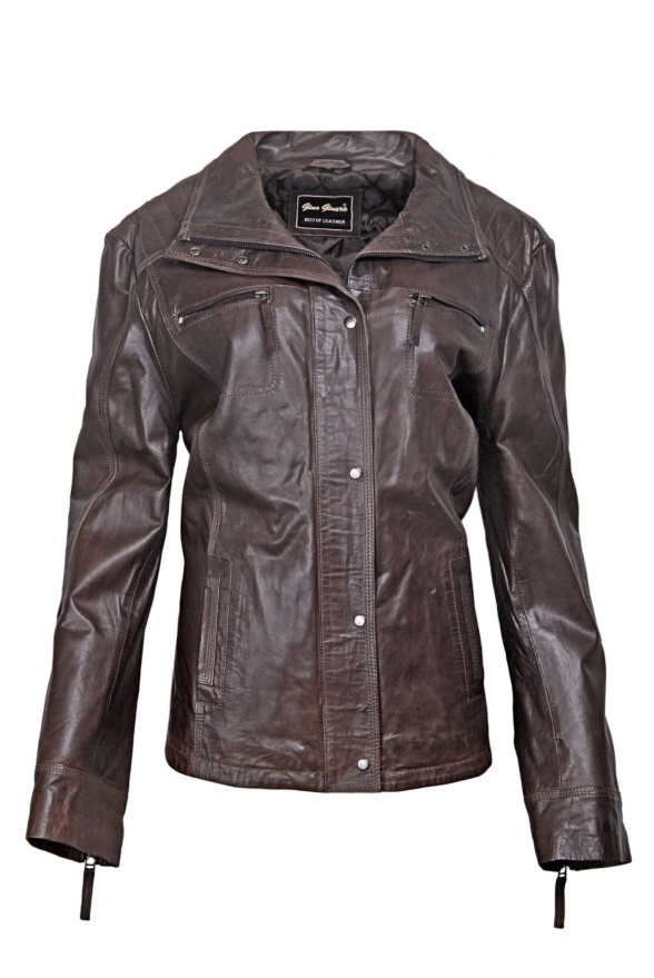 detail kožená dámská bunda