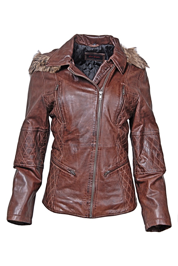 detail kožená dámská bunda