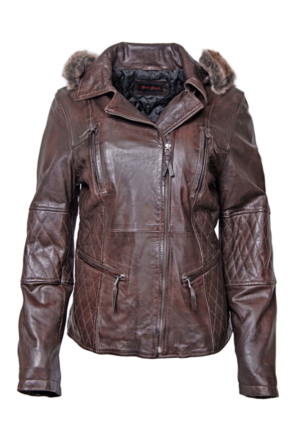 detail kožená dámská bunda