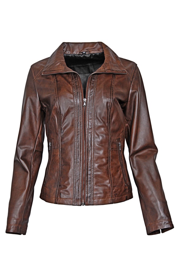 detail kožená dámská bunda