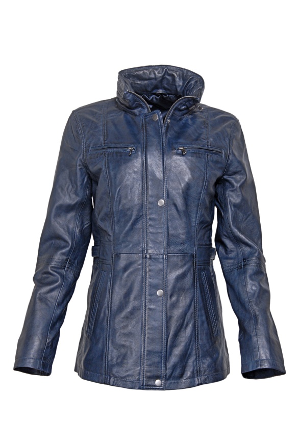 detail Delší dámská kožená bundička, VĚTŠÍ VELIKOST