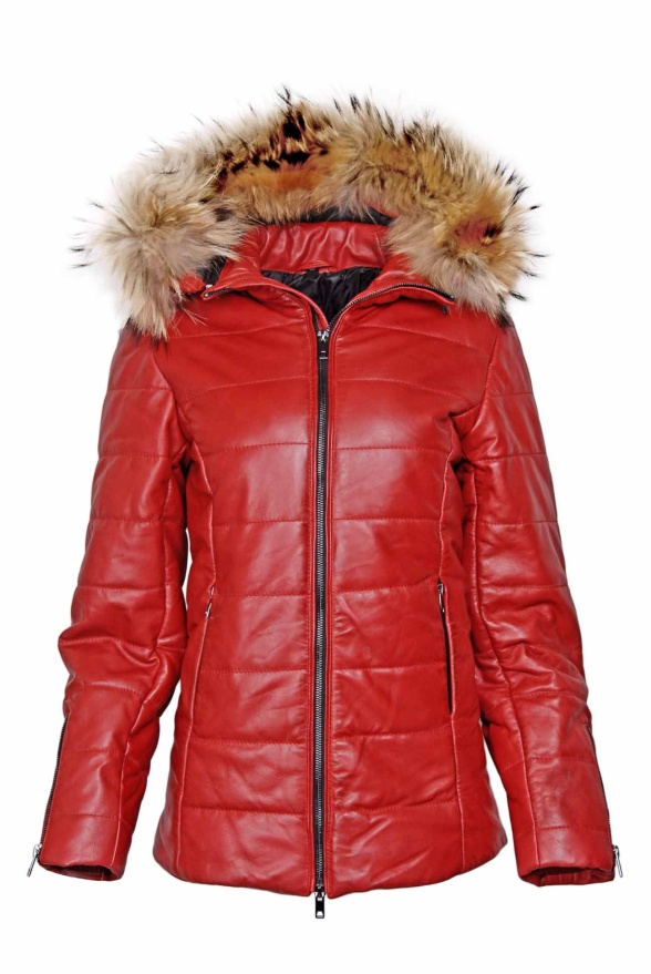 detail Prodloužená zimní kožená bunda, VĚTŠÍ VELIKOST