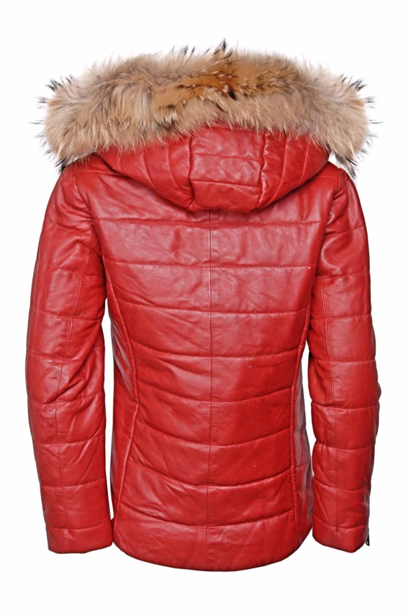 detail Prodloužená zimní kožená bunda, VĚTŠÍ VELIKOST