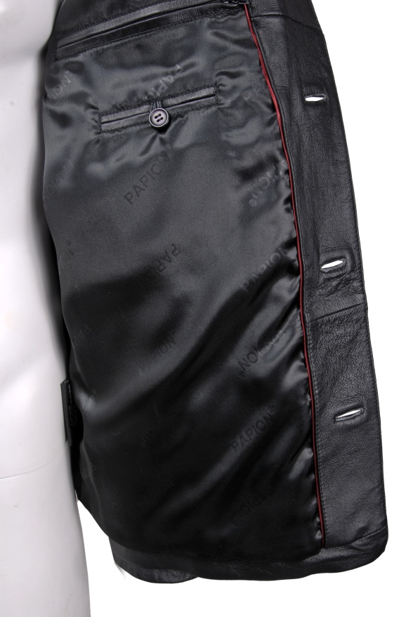 detail Kožené pánské sako