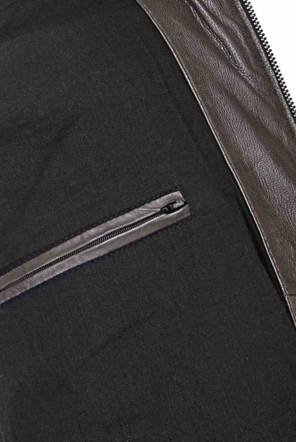 detail Kožená pánská zimní bunda prošívaná, VĚTŠÍ VELIKOST