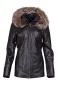 nahlad Dámská delší kožená bunda s kožešinou