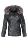 nahlad Dámská delší kožená bunda s kožešinou