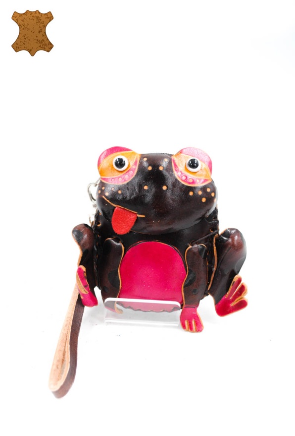 detail Kožená mini taštička žabka