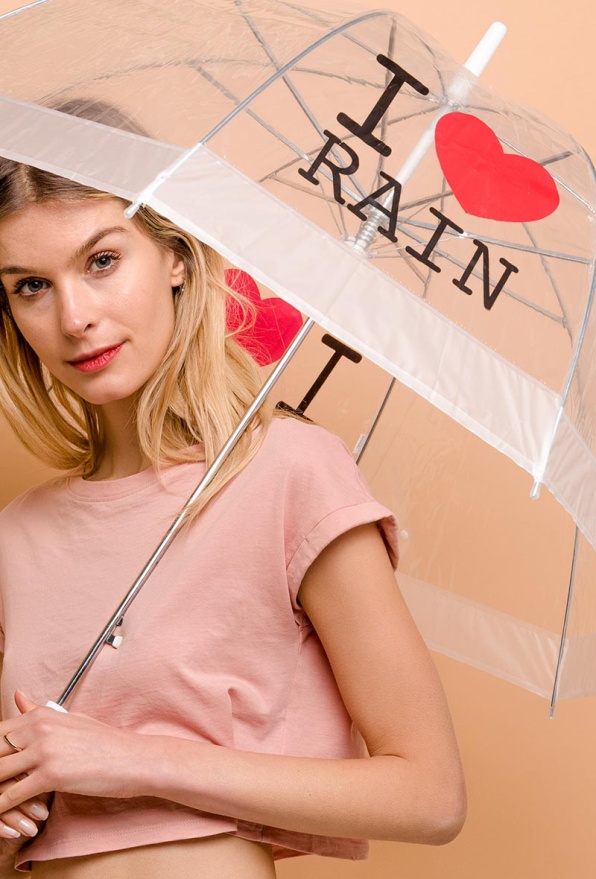 detail Holový deštník průhledný