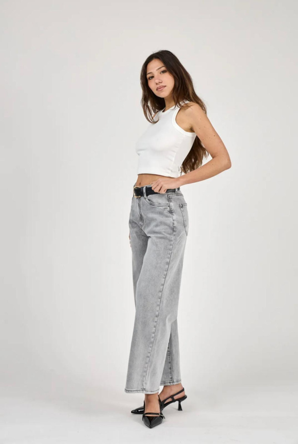 detail Dámské CULOTTE džíny s opaskem