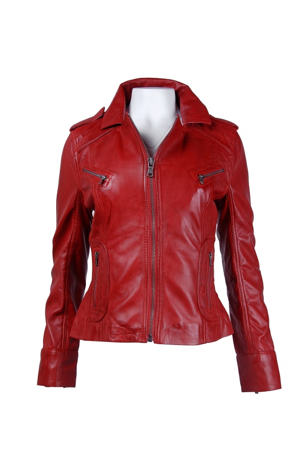 detail Kožená dámská bundička, VĚTŠÍ VELIKOST