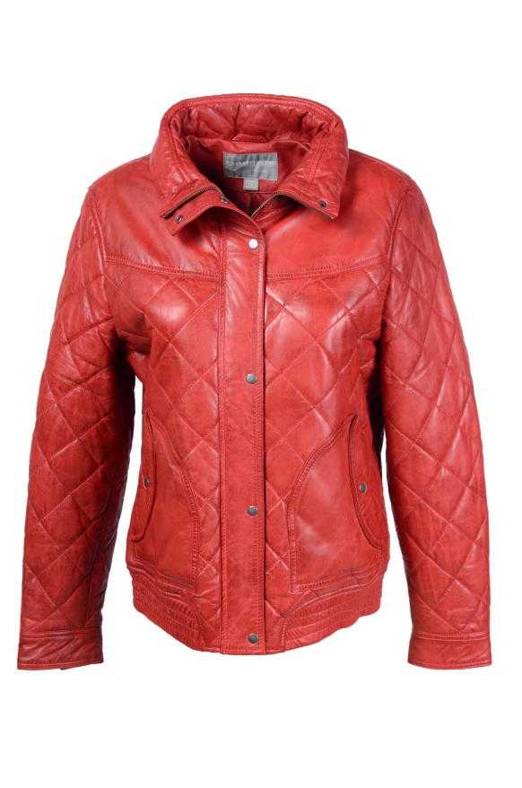 detail kožená bunda dámská zateplená