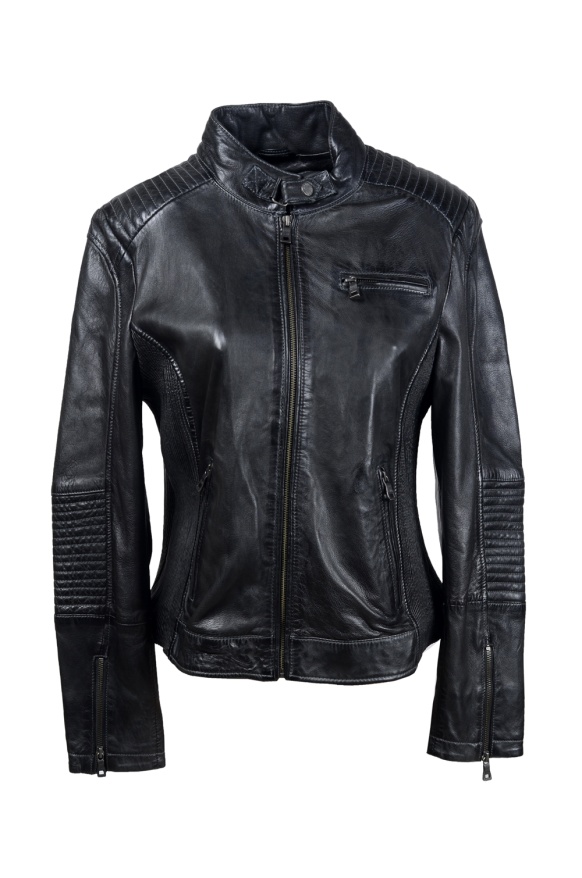 detail kožená bunda dámská
