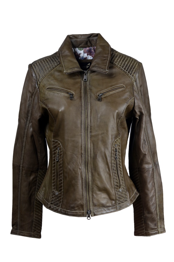detail kožená bunda dámská