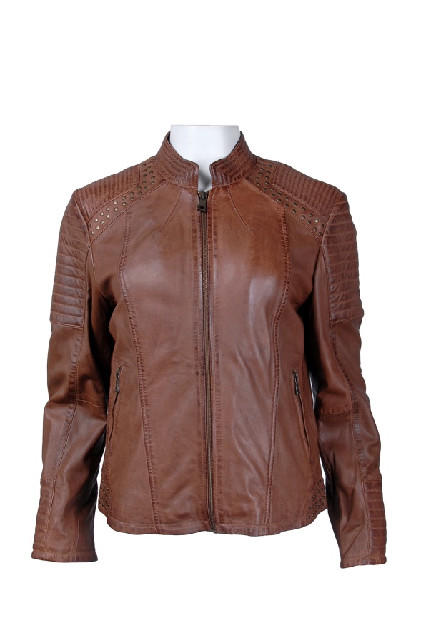 detail kožená bunda dámská