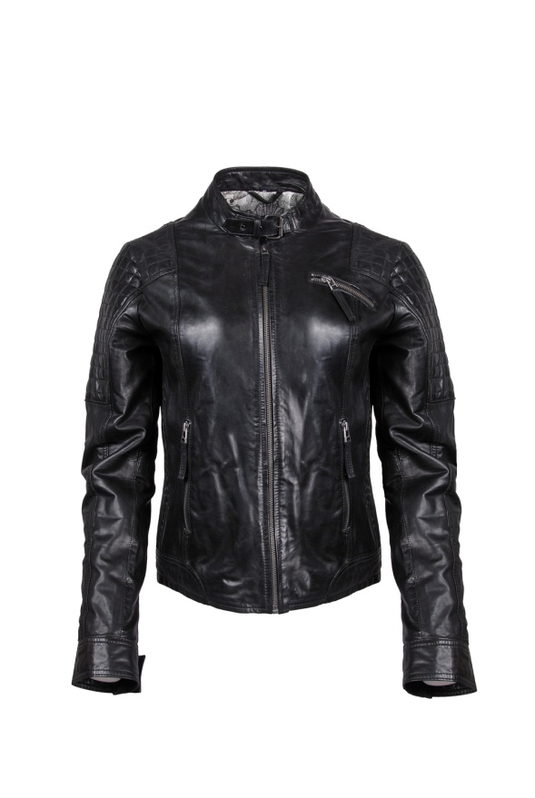 detail kožená bunda dámská