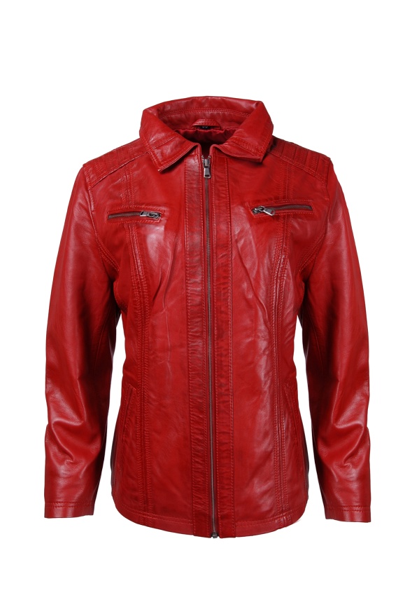 detail kožená dámská bunda, VĚTŠÍ VELIKOST