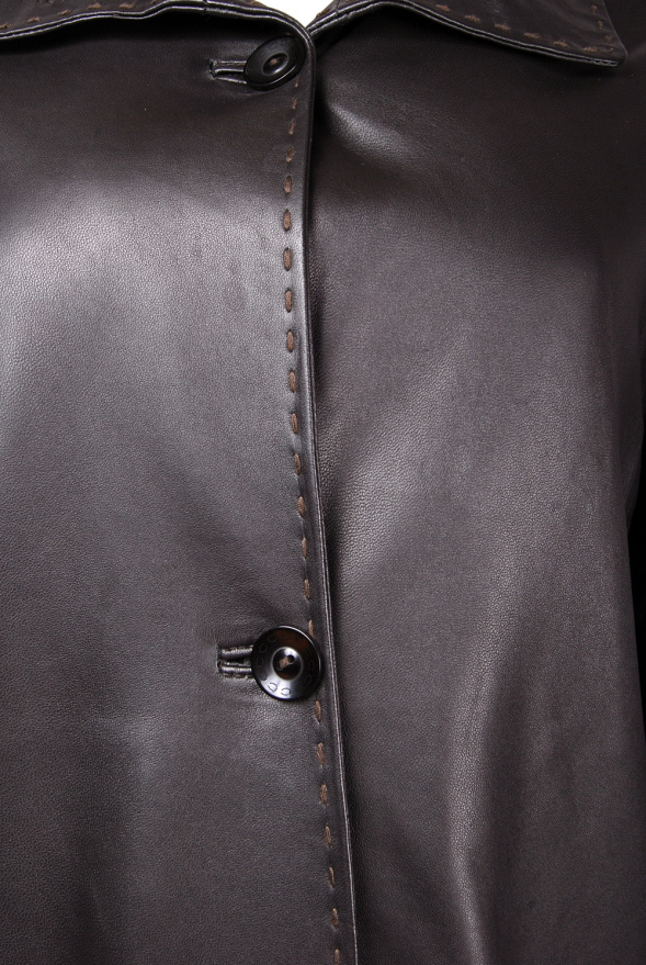 detail kožený kabátek